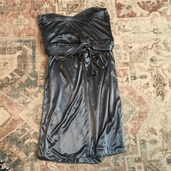 Ruby Rox Strapless Gray Silky Dress - Size Small NWT - Picture 6 of 7